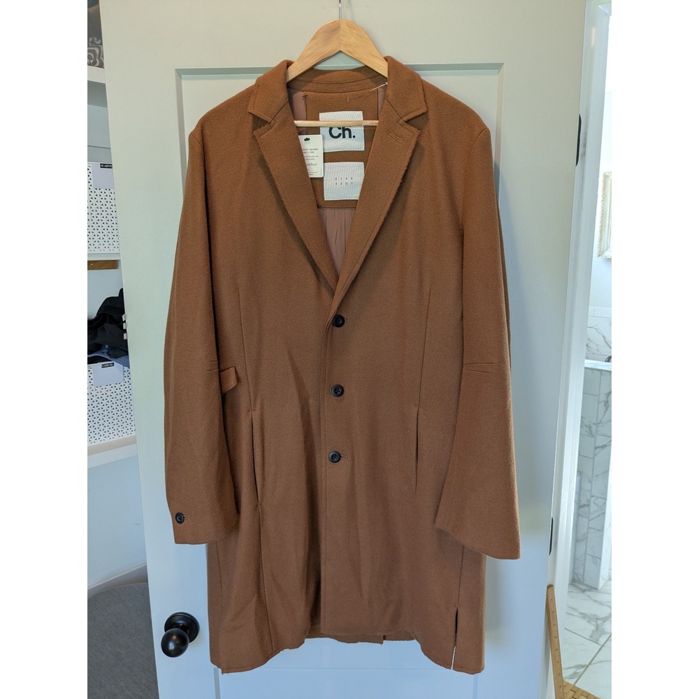 Ch.‎ Chapter Womens A/W 2018 Brown Wool Blend Button Front Coat Size L (Read)